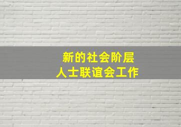 新的社会阶层人士联谊会工作