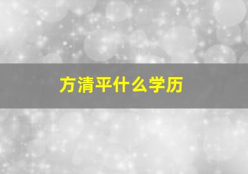 方清平什么学历