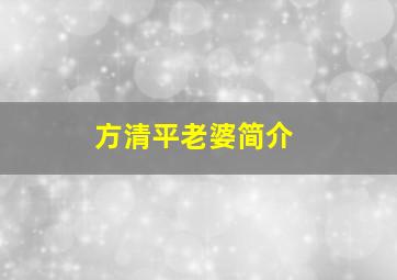 方清平老婆简介