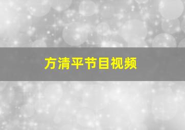 方清平节目视频