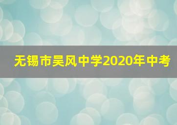 无锡市吴风中学2020年中考