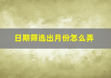 日期筛选出月份怎么弄