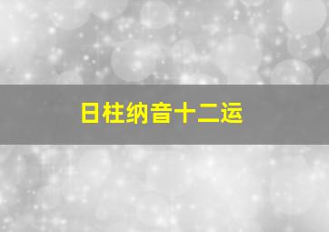 日柱纳音十二运