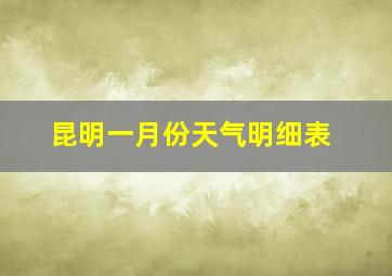 昆明一月份天气明细表