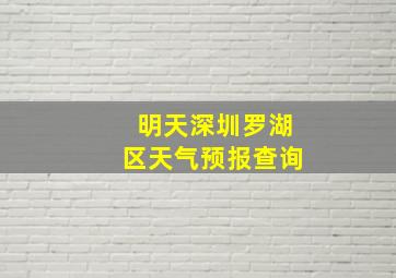 明天深圳罗湖区天气预报查询