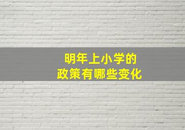 明年上小学的政策有哪些变化