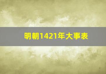 明朝1421年大事表