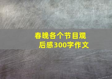 春晚各个节目观后感300字作文