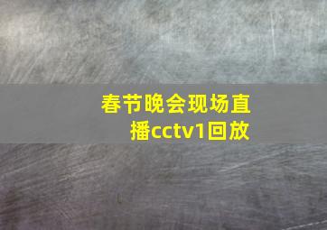 春节晚会现场直播cctv1回放