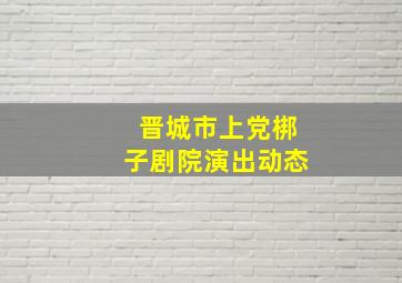 晋城市上党梆子剧院演出动态