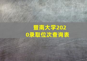 暨南大学2020录取位次查询表