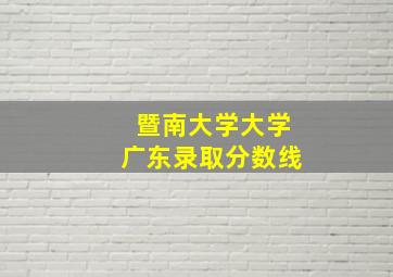 暨南大学大学广东录取分数线