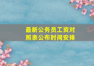 最新公务员工资对照表公布时间安排