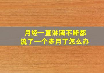 月经一直淋漓不断都流了一个多月了怎么办