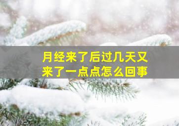 月经来了后过几天又来了一点点怎么回事