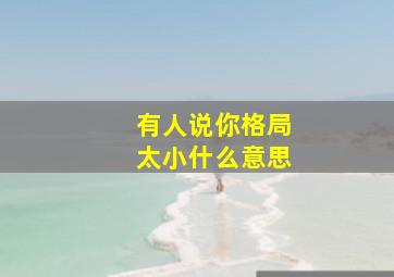 有人说你格局太小什么意思