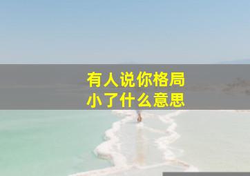 有人说你格局小了什么意思