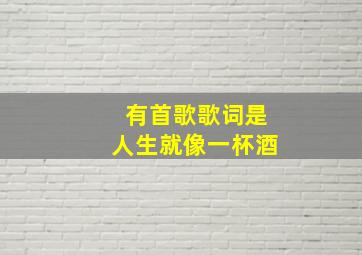 有首歌歌词是人生就像一杯酒