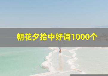 朝花夕拾中好词1000个