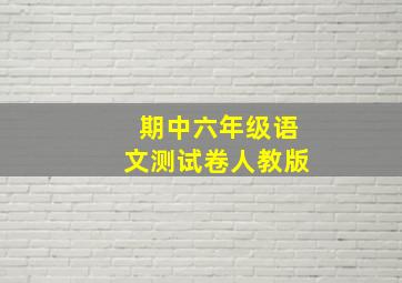 期中六年级语文测试卷人教版