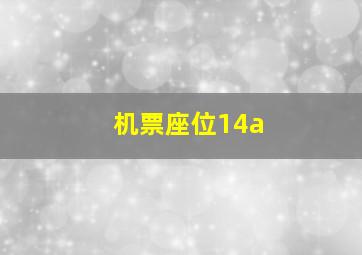 机票座位14a