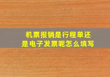 机票报销是行程单还是电子发票呢怎么填写