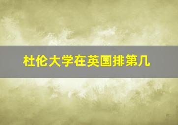 杜伦大学在英国排第几