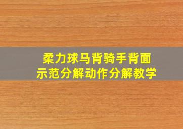 柔力球马背骑手背面示范分解动作分解教学