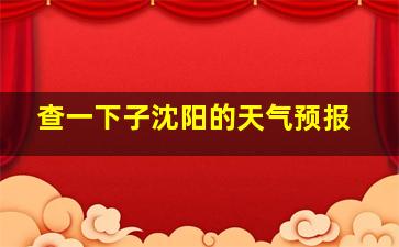 查一下子沈阳的天气预报