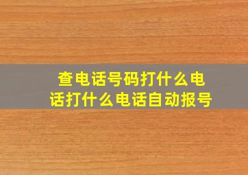 查电话号码打什么电话打什么电话自动报号