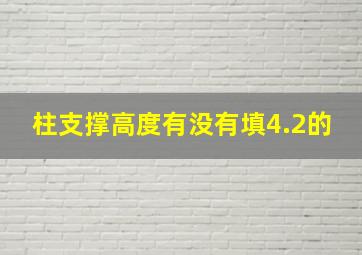 柱支撑高度有没有填4.2的