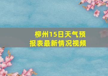 柳州15日天气预报表最新情况视频