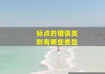 标点的错误类别有哪些类型