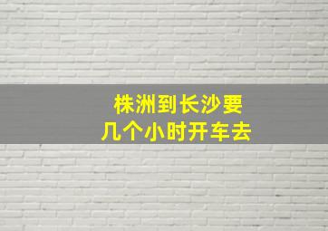 株洲到长沙要几个小时开车去