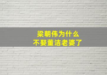 梁朝伟为什么不娶董洁老婆了