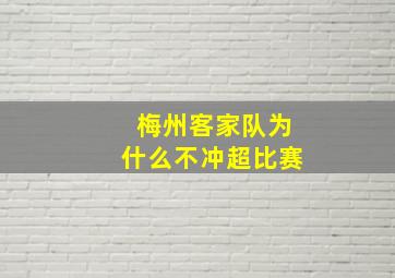 梅州客家队为什么不冲超比赛