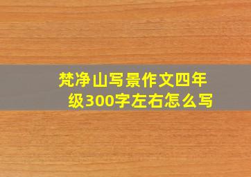 梵净山写景作文四年级300字左右怎么写