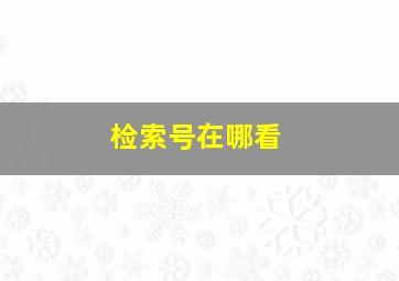 检索号在哪看