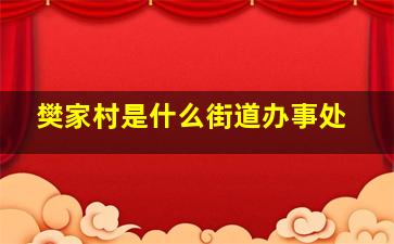 樊家村是什么街道办事处