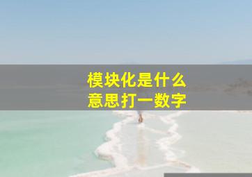 模块化是什么意思打一数字