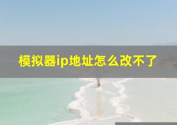 模拟器ip地址怎么改不了