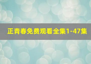 正青春免费观看全集1-47集