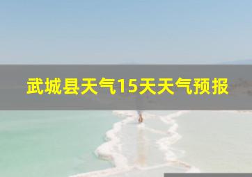 武城县天气15天天气预报