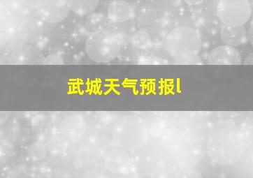 武城天气预报l