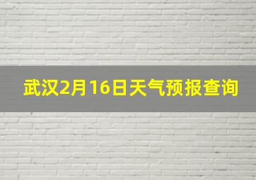 武汉2月16日天气预报查询