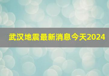 武汉地震最新消息今天2024