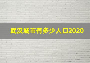 武汉城市有多少人口2020