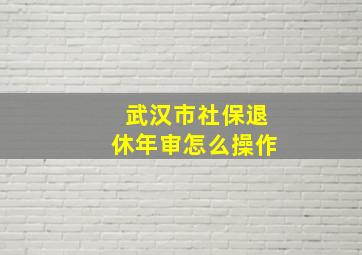 武汉市社保退休年审怎么操作