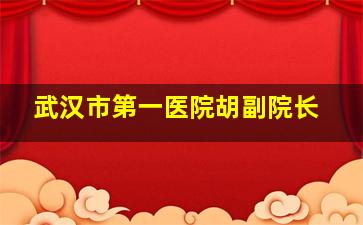 武汉市第一医院胡副院长