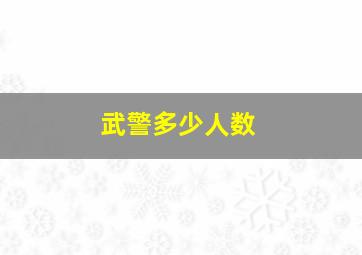 武警多少人数